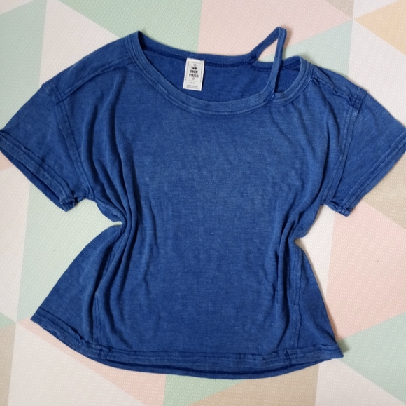 FREE PEOPLE We The Free Alex Tee Blue Lagoon NWOT Size XS - Picture 6 of 11
